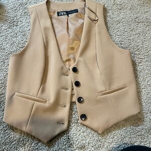 Zara Light Brown Satin Vest